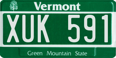 VT license plate XUK591