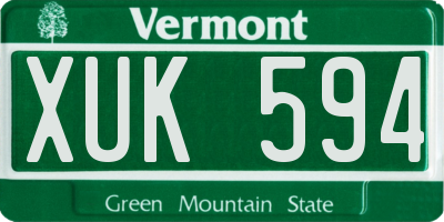 VT license plate XUK594