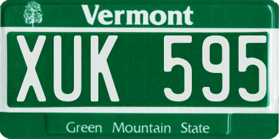 VT license plate XUK595