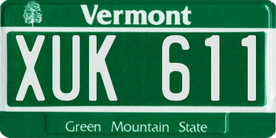 VT license plate XUK611