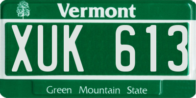 VT license plate XUK613