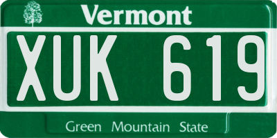 VT license plate XUK619