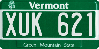 VT license plate XUK621