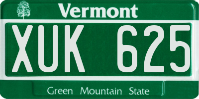 VT license plate XUK625