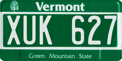 VT license plate XUK627