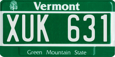 VT license plate XUK631