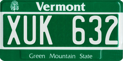 VT license plate XUK632
