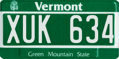 VT license plate XUK634