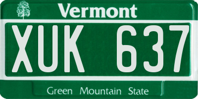 VT license plate XUK637