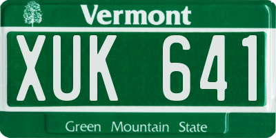 VT license plate XUK641