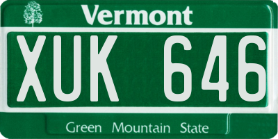 VT license plate XUK646
