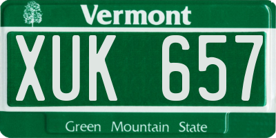 VT license plate XUK657