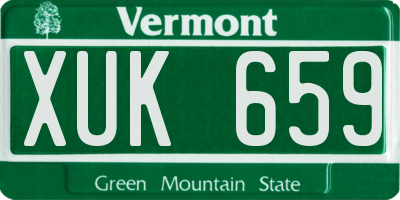 VT license plate XUK659