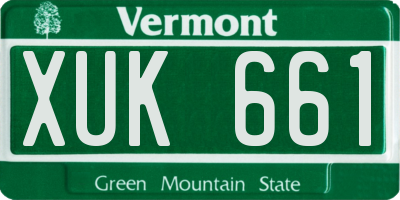 VT license plate XUK661