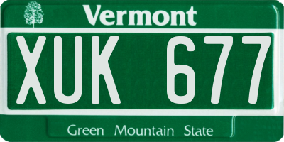 VT license plate XUK677
