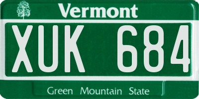 VT license plate XUK684