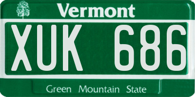 VT license plate XUK686