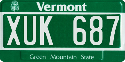 VT license plate XUK687
