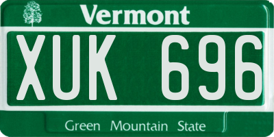 VT license plate XUK696