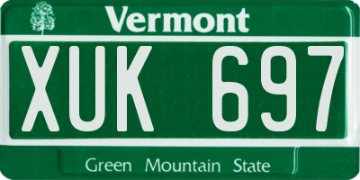 VT license plate XUK697
