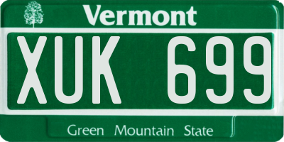 VT license plate XUK699