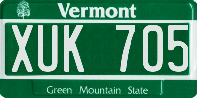 VT license plate XUK705