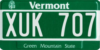 VT license plate XUK707