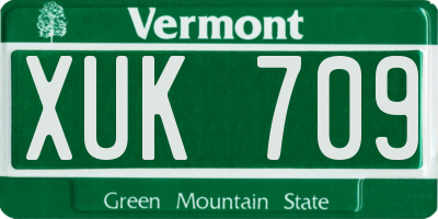 VT license plate XUK709