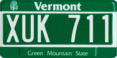 VT license plate XUK711