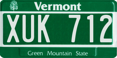 VT license plate XUK712