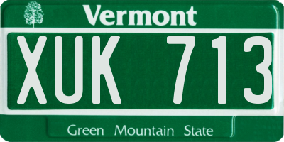 VT license plate XUK713