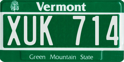 VT license plate XUK714