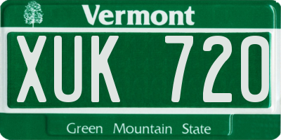 VT license plate XUK720