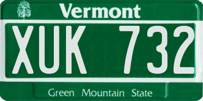 VT license plate XUK732