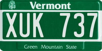 VT license plate XUK737