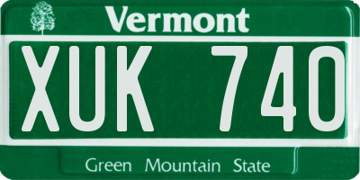 VT license plate XUK740