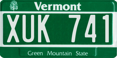 VT license plate XUK741
