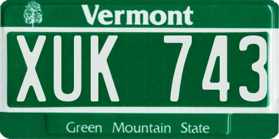VT license plate XUK743