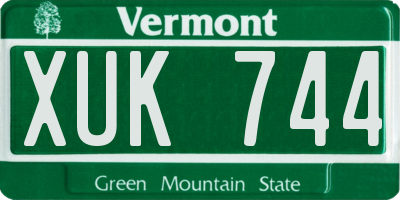 VT license plate XUK744