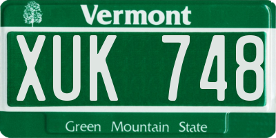 VT license plate XUK748