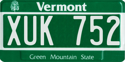 VT license plate XUK752