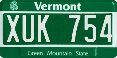 VT license plate XUK754