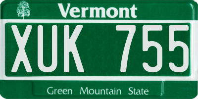 VT license plate XUK755