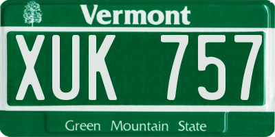 VT license plate XUK757