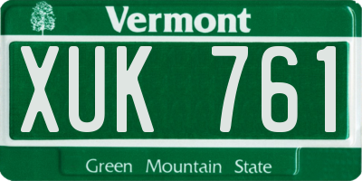 VT license plate XUK761