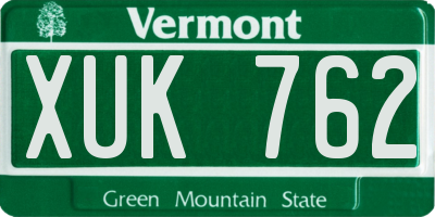 VT license plate XUK762