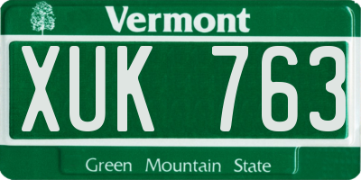 VT license plate XUK763