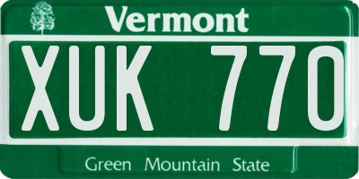 VT license plate XUK770