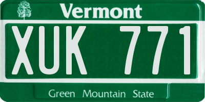 VT license plate XUK771