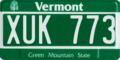 VT license plate XUK773